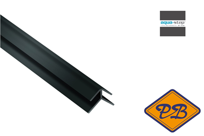 Afbeeldingen van HDM aqua step PVC buitenhoekprofiel zwart 10x4x12x1mmx260cm