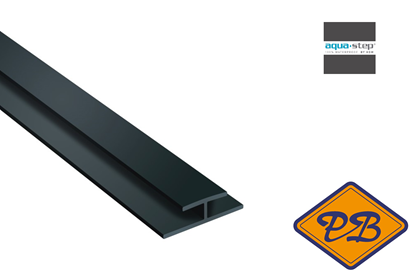 Afbeeldingen van HDM aqua step PVC koppelprofiel zwart 27x4x15x1mmx260cm