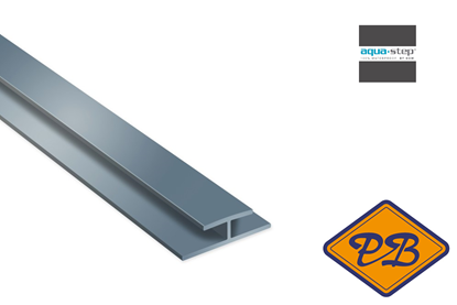 Afbeeldingen van HDM aqua step PVC koppelprofiel aluminium 27x4,5x15x1mmx260cm