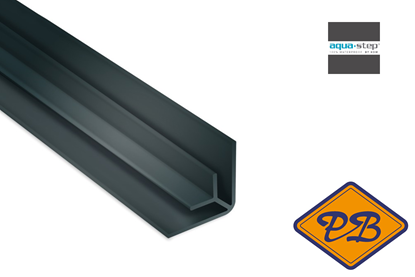 Afbeeldingen van HDM aqua step PVC binnenhoekprofiel zwart 18x4,5x7x1mmx260cm