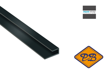 Afbeeldingen van HDM aqua step PVC begin-/eindprofiel zwart 8x4,5x20x1mmx260cm