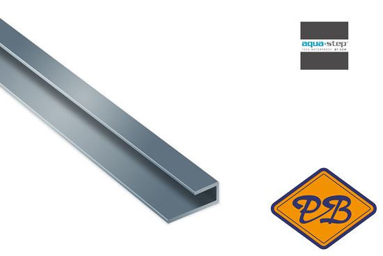Afbeelding van HDM aqua step PVC begin-/eindprofiel aluminium 8x4x20x1mmx260cm