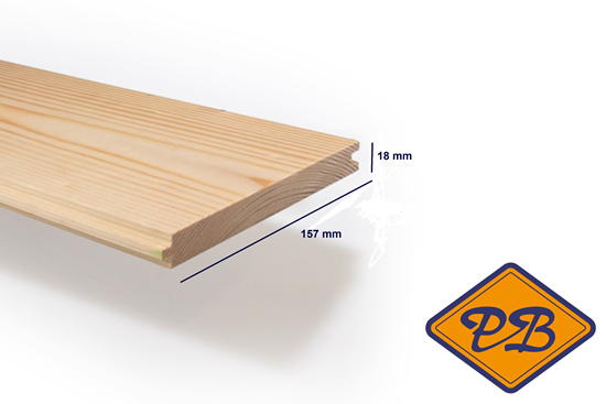 Afbeelding van vuren vloerdeel klasse C geschaafd geploegd 18x157mm