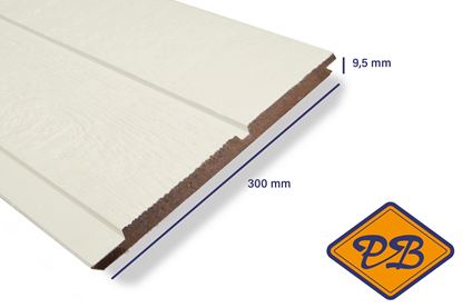 Afbeeldingen van woodritch eucalyptus hardhouten dubbel rabatdeel sydney 0006 winterwit 9,5x300mm