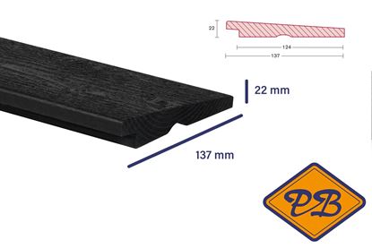 Afbeeldingen van Cape Cod® verduurzaamd Lodgepole pine profiel Zweeds rabat zwart fijnbezaagd 22x137mm