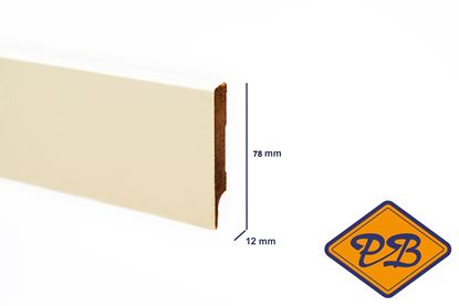Afbeeldingen van Mdf blokplint met witte overschilderbare folie 12x78mmx250cm