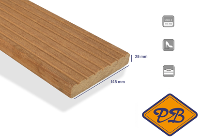 Afbeeldingen van FelixWood bangkirai premium terrasplank met enkelzijdig profiel 25x145mm