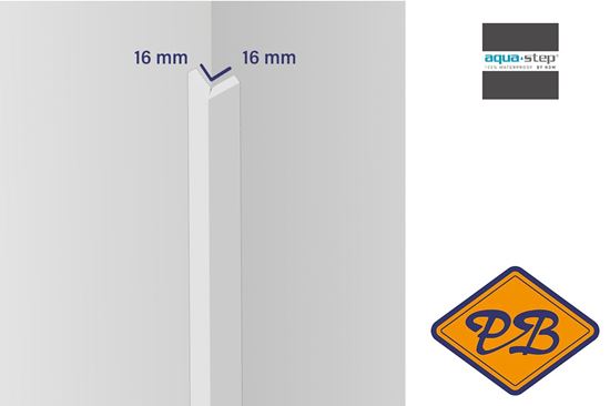 Afbeelding van HDM aqua step SPC vouwlijst puur wit 16x16mmx240cm
