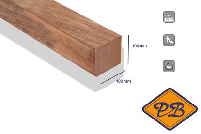 Afbeeldingen van Azobé hardhout paal fijnbezaagd 100x100mm