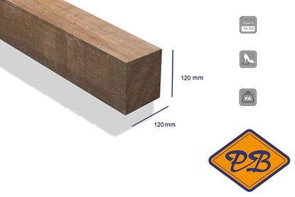 Afbeeldingen van Azobé hardhout paal fijnbezaagd 120x120mm