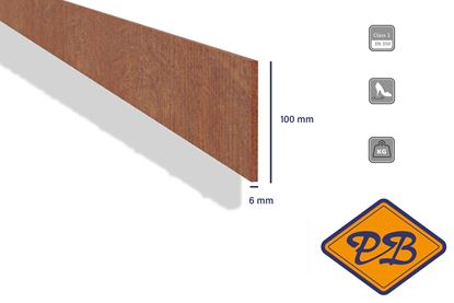 Afbeeldingen van Azobé hardhout vlechtstrook fijnbezaagd 6x100mm