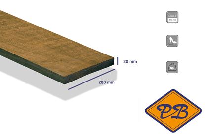 Afbeeldingen van Azobé hardhout beschoeiingsplank fijnbezaagd 20x200mm