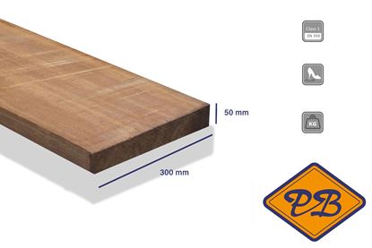 Afbeeldingen van Azobé plankhout fijnbezaagd 50x300mm