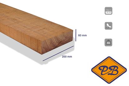 Afbeeldingen van Azobé hardhout balk fijnbezaagd 60x200mm