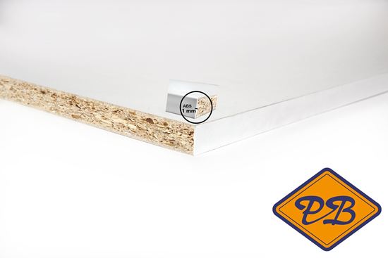 Afbeelding van Unilin geplastificeerd meubelpaneel 18mm wit parelstructuur 1-zijdig voorzien van ABS kantenband