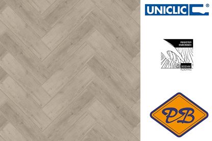 Afbeeldingen van Bodiax pvc hydo-core uniclic Narvik design 478 kiezel visgraat strook 6mmx14,6x73cm (per pak van 10 stuks A + 10 stuks B=2,13m²)