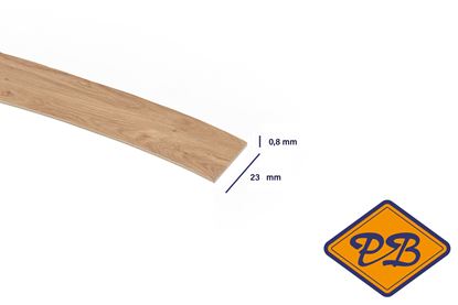 Afbeeldingen van Melamine kantenband 0,8x23mm voorgelijmd voor unilin geplastificeerd meubelpaneel eiken rustiek (per rol=5mtr)