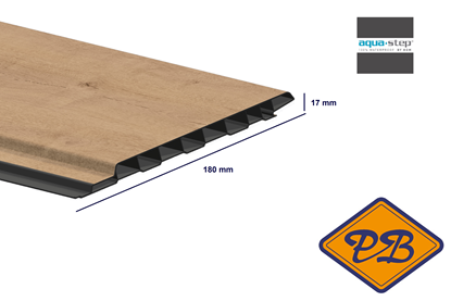 Afbeeldingen van HDM outdoor® PVC enkelzijdig hol sponningdeel oak honey 17x180mm