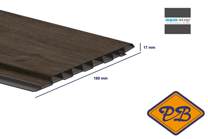 Afbeeldingen van HDM outdoor® PVC enkelzijdig hol sponningdeel oak darkbrown 17x180mm