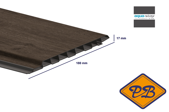 Afbeelding van HDM outdoor® PVC enkelzijdig hol sponningdeel oak darkbrown 17x180mm