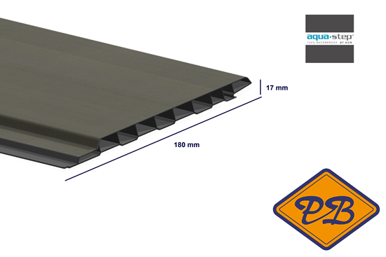Afbeelding van HDM outdoor® PVC enkelzijdig hol sponningdeel uni quartz grey ultra mat 17x180mm