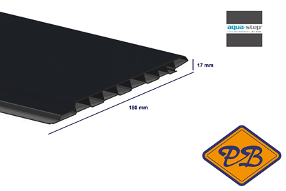 Afbeeldingen van HDM outdoor® PVC enkelzijdig hol sponningdeel *RAL 9011 uni graphite black ultra mat 17x180mm