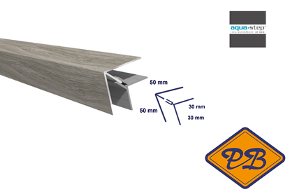 Afbeeldingen van HDM outdoor® PVC/ALU 2-delig buitenhoekprofiel oak lightgrey 50x50mmx300cm