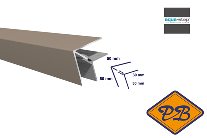 Afbeeldingen van HDM outdoor® PVC/ALU 2-delig buitenhoekprofiel uni portabella ultra mat  50x50mmx300cm