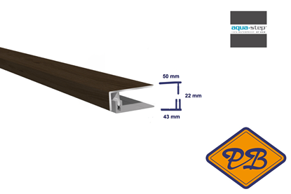Afbeeldingen van HDM outdoor® PVC/ALU 2-delig begin-eindprofiel oak darkbrown 50x43x22mmx300cm