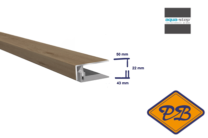 Afbeeldingen van HDM outdoor® PVC/ALU 2-delig begin-eindprofiel sebastian oak light 50x43x22mmx300cm