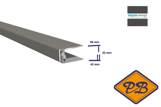 Afbeelding van HDM outdoor® PVC/ALU 2-delig begin-eindprofiel uni quartz grey ultra mat 50x43x22mmx300cm