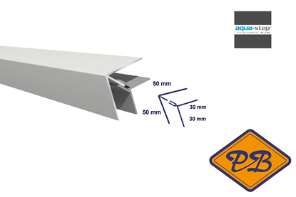 Afbeeldingen van HDM outdoor® PVC/ALU 2-delig buitenhoekprofiel RAL *9003  uni clear white ultra mat 50x50mmx300cm