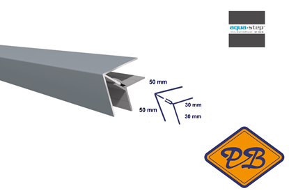 Afbeeldingen van HDM outdoor® PVC/ALU 2-delig buitenhoekprofiel *RAL 7040  uni light grey ultra mat 50x50mmx300cm