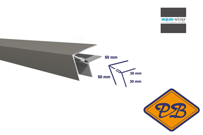 Afbeeldingen van HDM outdoor® PVC/ALU 2-delig buitenhoekprofiel uni quartz grey ultra mat 50x50mmx300cm