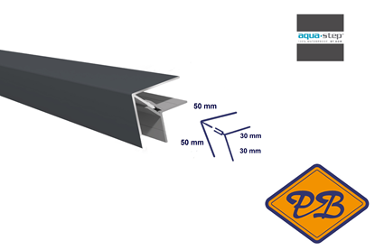 Afbeeldingen van HDM outdoor® PVC/ALU 2-delig buitenhoekprofiel *RAL 7016 uni anthracite grey ultra mat 50x50mmx300cm