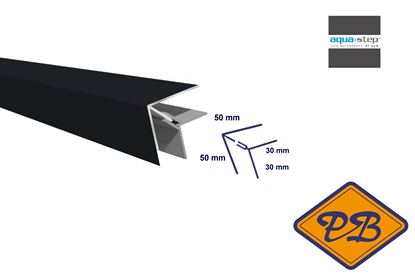 Afbeeldingen van HDM outdoor® PVC/ALU 2-delig buitenhoekprofiel *RAL 9011 uni graphite black ultra mat 50x50mmx300cm