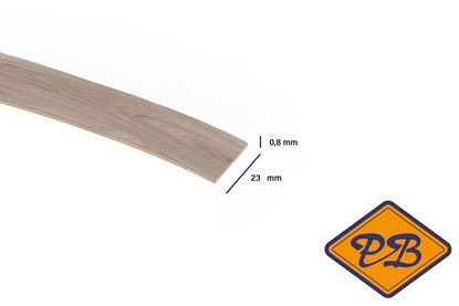 Afbeeldingen van Melamine kantenband 0,8x23mm voorgelijmd voor unilin geplastificeerd meubelpaneel robson eik (per rol=5mtr)