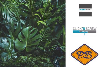 Afbeeldingen van HDM aqua step SPC click 'N screw wandpaneel visuals digitale print tropical forest leaves 4,5mm XL