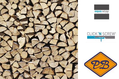 Afbeeldingen van HDM aqua step SPC click 'N screw wandpaneel visuals digitale print pile of wood 4,5mm XL