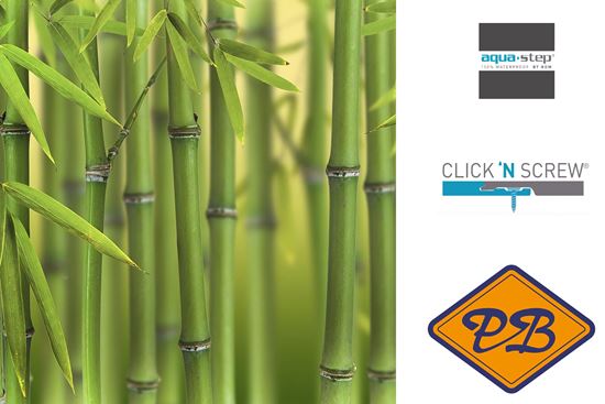 Afbeelding van HDM aqua step SPC click 'N screw wandpaneel visuals digitale print bamboo sprouts 4,5mm XL