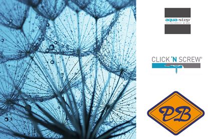 Afbeeldingen van HDM aqua step SPC click 'N screw wandpaneel visuals digitale print taraxamcum with dew drops 4,5mm XL