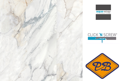 Afbeeldingen van HDM aqua step SPC click 'N screw  luxury wandpaneel marmo lumina licht ultra mat XL 4,5mm