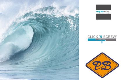 Afbeeldingen van HDM aqua step SPC click 'N screw wandpaneel visuals digitale print tube wave 4,5mm XL
