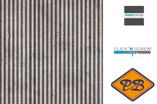 Afbeelding van HDM aqua step SPC click 'N screw wandpaneel decor digitale print wavy concrete 4,5mm XL