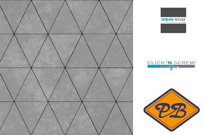 Afbeeldingen van HDM aqua step SPC click 'N screw wandpaneel decor digitale print slate tile 4,5mm XL