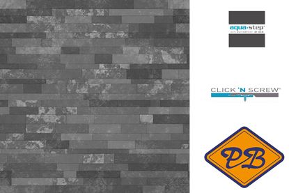 Afbeeldingen van HDM aqua step SPC click 'N screw wandpaneel decor digitale print granite stone wall 4,5mm XL