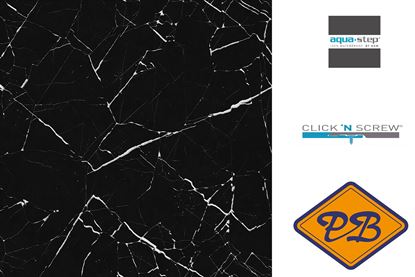 Afbeeldingen van HDM aqua step SPC  click 'N screw wandpaneel decor digitale print black marble  4,5mm XL
