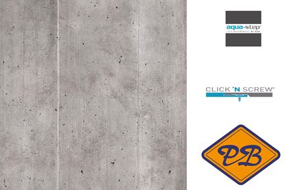 Afbeeldingen van HDM aqua step SPC click 'N screw wandpaneel decor digitale print concrete wood 4,5mm XL