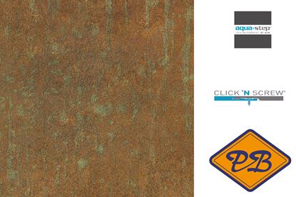 Afbeeldingen van HDM aqua step SPC click 'N screw wandpaneel decor digitale print corroded copper 4,5mm XL