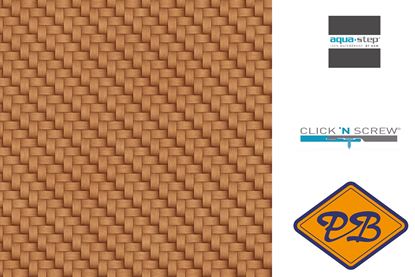 Afbeeldingen van HDM aqua step SPC click 'N screw wandpaneel decor digitale print braided copper strips 4,5mm XL